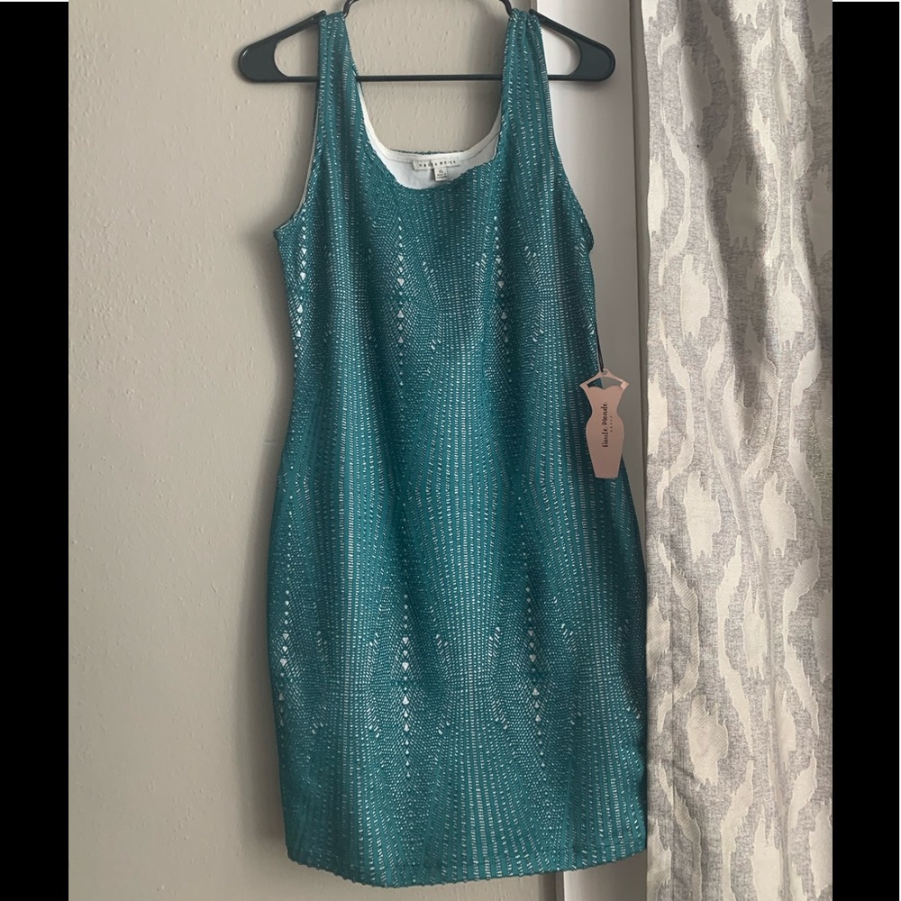 NWT Haute Monde Body Con- Teal/Silver